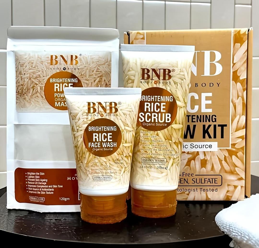 Rice brightening glowing kit for women