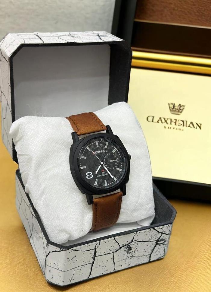 Men's Quartz Analog Watch leather strap