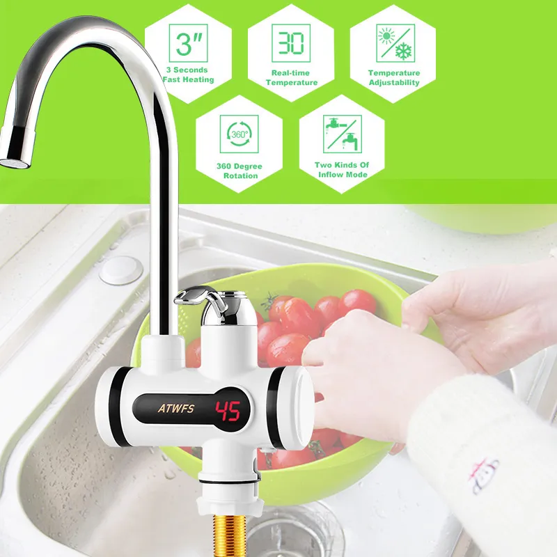 Instant Electric Water Heater Tap With LED Temperature Display