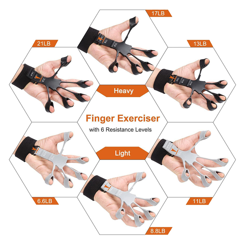 6 Resistant Level Finger Exerciser - Finger Gripper