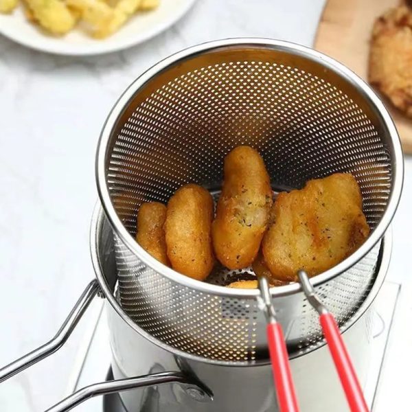 Basket Deep Fryer Pot For Baking Frying Boiling Home Kitchen