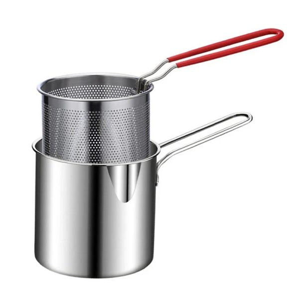 Basket Deep Fryer Pot For Baking Frying Boiling Home Kitchen